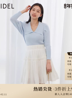 SNIDEL春夏款时髦百搭纯色格纹高腰百褶短裙裤SWFP231166