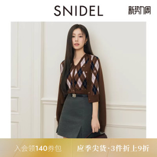 含腰带SWFP254274 高腰小开叉半身裙短裙裤 SNIDEL2025秋冬新品 时尚