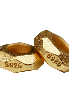 S925银镀金手工古法镀金隔片隔珠