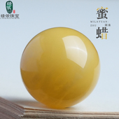 原矿蜜蜡琥珀圆珠子散珠单颗鸡油黄8 12mm隔珠星月手串DIY配件