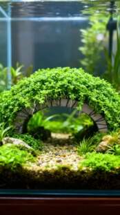 鱼缸造景水草三角莫斯乌龟养鱼虾躲避水陆缸好养阴性造氧气