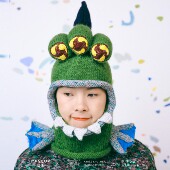 手工针织头套 幻走合作限量款 漫画家逆柱いみり 飞行鱼怪兽帽子