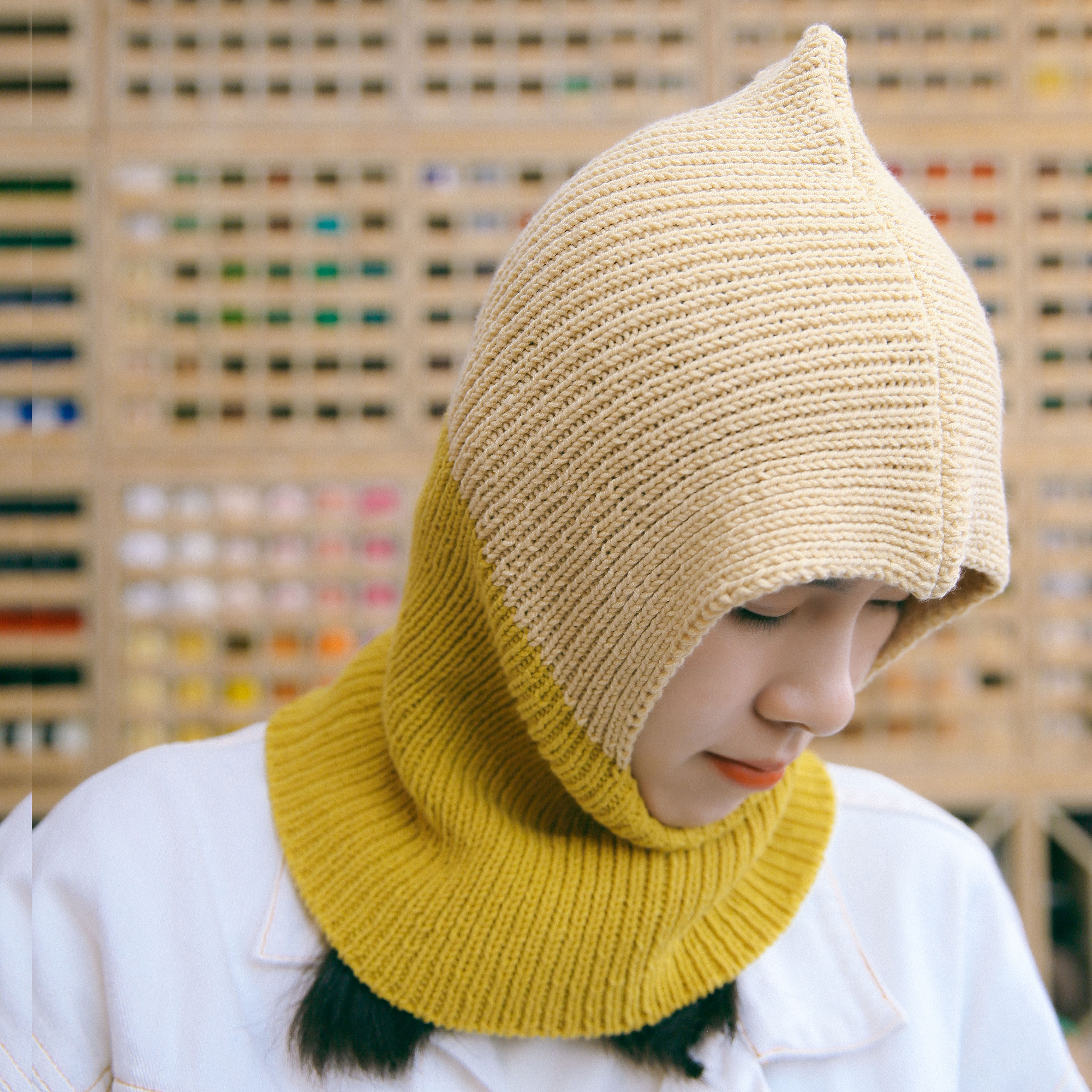 幻灵兜帽 毛线针织秋冬季防风保暖盔型户外骑行忍者游侠帽子头套