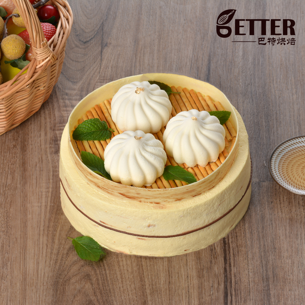 巴特烘焙白桃慕斯同城配生日蛋糕