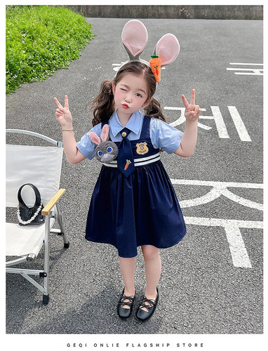 兔子警长学院风连衣裙公主女童秋