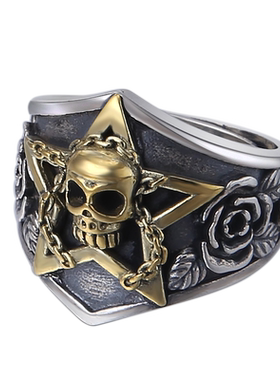 富贵鹿时尚骷髅戒指男女纯银s925