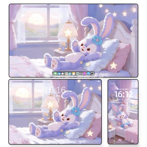 2套迪士尼可爱治愈星黛露玩偶兔壁纸iPad平板电脑iPhone手机壁纸