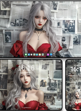 红色哥特风二次元动漫超高清手机ipad平板壁纸4K超高清壁纸