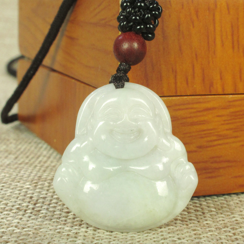 天然a货翡翠玉佛公吊坠 弥勒佛挂件女款玉坠饰品笑佛项坠项链挂坠