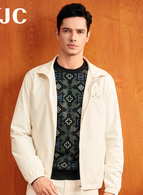 【简约轻商务】VJC/威杰思 秋冬男装休闲外套 白色夹克简约