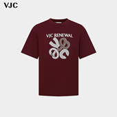 VJC T恤印花烫钻圆领 纯棉短袖 威杰思2026春夏新款 男装