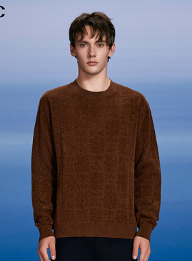 VJC/威杰思2025秋冬新款男装时尚烫钻绵羊毛针织衫B24DC2213