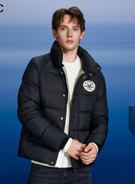 【90鹅绒】VJC/威杰思2025秋冬新款男时尚蓬松鹅绒保暖立领羽绒服