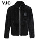 新款 VJC 外套 黑色羊羔毛立领夹克加绒加厚短款 威杰思2023秋冬男装