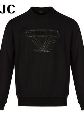 【莫代尔混纺】VJC/威杰思秋冬男装绵羊毛烫钻圆领套头卫衣