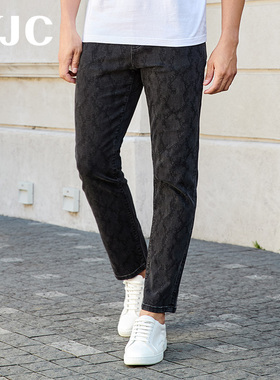 VJC/威杰思【专柜同款】2025夏季新款男装水洗牛仔裤直筒休闲时尚