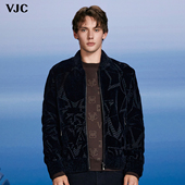 VJC 棒球领针织外套B24DC3223 时尚 威杰思2025秋冬新款 男装