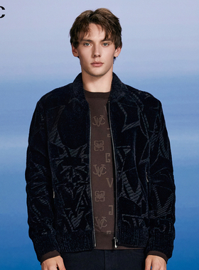 VJC/威杰思2025秋冬新款男装时尚棒球领针织外套B24DC3223