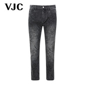 VJC 印花牛仔九分裤 威杰思2025春夏新款 时尚