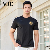 VJC 休闲圆领烫钻T恤百搭B24BA1526 时尚 威杰思2025春夏新品 男装