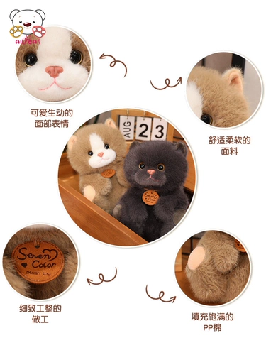 Милая реалистичная плюшевая детская успокаивающая игрушка, кукла для сна, подушка, котенок, подарок на день рождения, кот