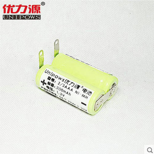 优力源2.4V 2/3AAA电池 超人2631剃须刀电池2/3AAA 300MAH双柱