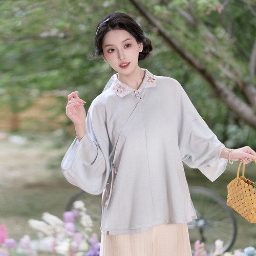 倚竹听花短袖 清水溪汉初原创国风改良汉服女夏季清凉透气短袖