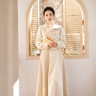 云间茶语 清水溪汉初汉服女东方美学改良圆领短袄松紧八破裙春秋