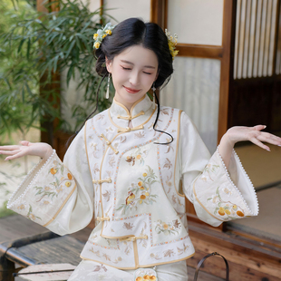 宋韵花鸟 重工刺绣改良马甲 清水溪原创中国风旗袍女敬酒服新中式