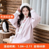 雪落林间 清水溪汉初汉服女国风毛呢对交穿弓袋袖 松紧百迭裙秋冬