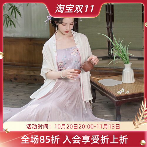 玉人娇 清水溪汉初改良汉服女汉元素宋制对襟插片裙舒适日常仙气