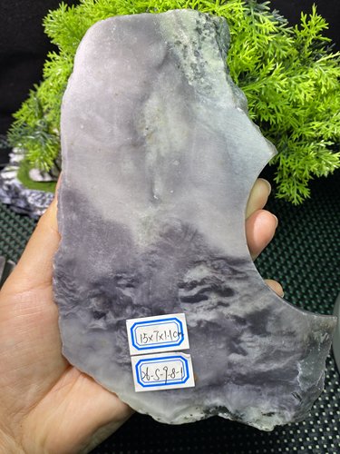 和田玉青海紫罗兰切片料料子油润块头大适合打珠子切牌子雕刻练手
