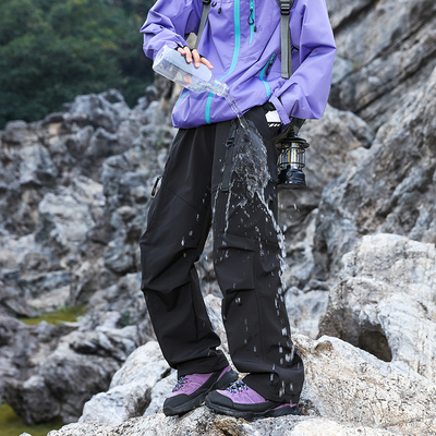 机能户外防泼水伞兵加绒工装裤