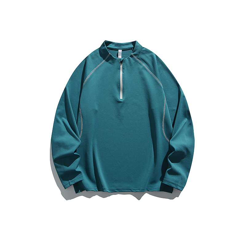 25秋季山系户外轻量吸湿速干T恤5A抗菌训练运动半拉链立领打底衫