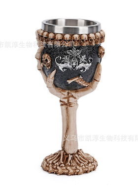 万圣节酒吧氛围道具鬼爪骷髅树脂高脚杯家居装饰摆件树脂工艺品