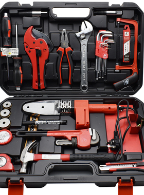 卡夫威尔41件专业水管维修组套物业切割管套装热熔机工具箱H2924A