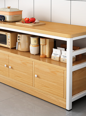 厨房置物架多功能餐边橱柜落地靠墙桌子工作台微波炉收纳家用边柜