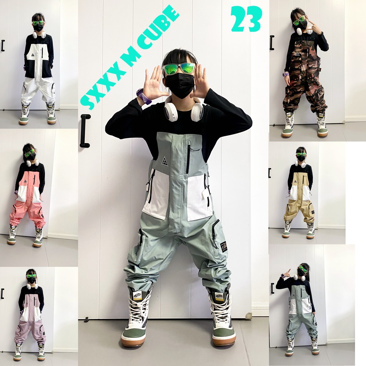 SXXX M CUBE 女士青少年大童背带滑雪裤滑雪裤,户外/登山/野营/旅行用品,滑雪裤,淘宝优惠券,粉丝福利购,淘宝优惠卷