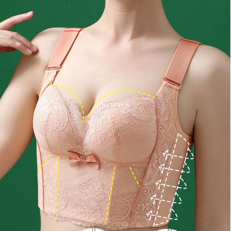 美容院无钢圈纯棉侧收副乳6排扣