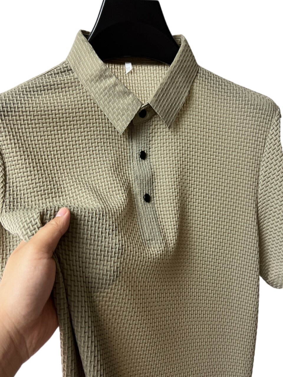 ICE SILK SHORT-SLEEVED T-SHIRT MENS TRENDY CASUAL COOL TOP HONG KONG STYLE YOUTH LAPEL SLIM WEAR-RESISTANT DIRTY BASE SHIRT