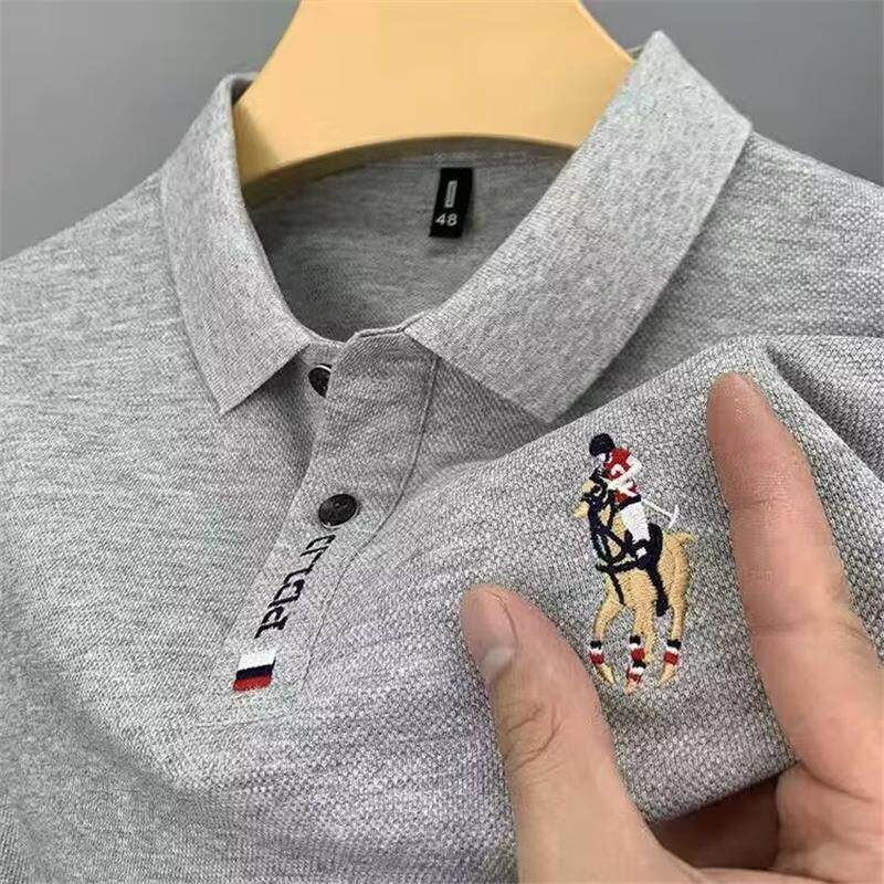 CLEARANCE LEAKAGE FACTORY PRICE MENS SUMMER SHORT SLEEVE T-SHIRT EMBROIDERY T-SHIRT YOUNG AND MIDDLE-AGED PLUS SIZE SLIM LAPEL POLO SHIRT