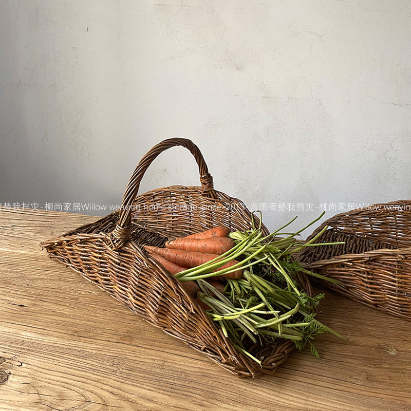 ins中古乡村柴火筐藤编手提式采摘篮柴篮壁炉木柴收纳篮收纳筐,收纳整理,收纳筐,淘宝优惠券,粉丝福利购,淘宝优惠卷