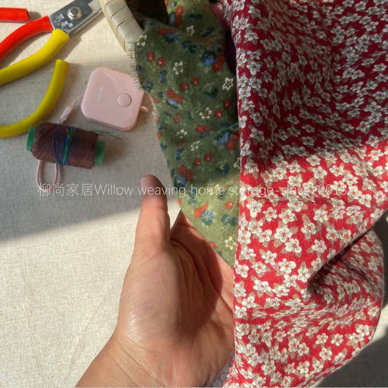 森系磨毛小碎花面料小碎布头手工diy布料摆摊桌布制作小块零布头