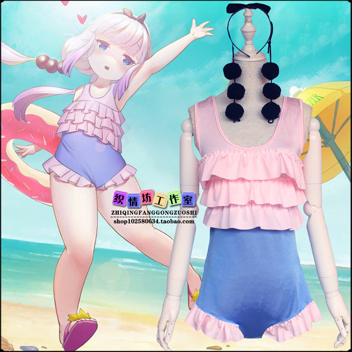 thumbnail for [Weaving Love Square] Kobayashi's Dragon Maid Girl Shaking Dragon Conna Swimsuit Dead Water Swimsuit COS Spot