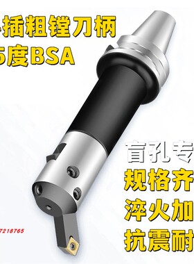 45度单刃盲孔可调粗镗刀柄斜插式BT40-BSA25粗加工镗刀杆 可定制