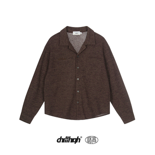 古巴领松弛感休闲衬衫 ChillHigh秋高 罗马肌理纹极简刺绣老钱风格