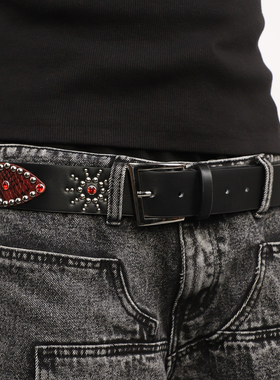 ChillHigh C2 红宝石蟒皮钮钉 国潮原创设计压纹金属皮革腰带男女