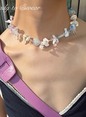 项链天然手工925银串珠贝壳