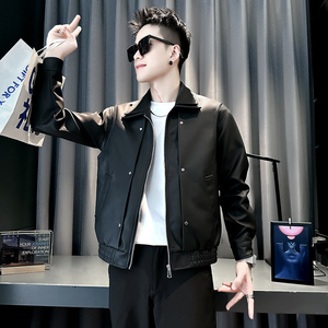 社会小伙 秋冬男时尚夹克男外套 J272-P128 控168 黑色,男装夹克,电商D313