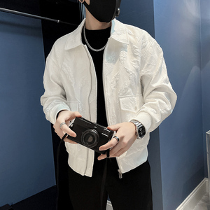 2025秋冬新款男士枫叶夹克男设计外套J90-P98控138白色,儿童米白色马丁靴如何搭配图片